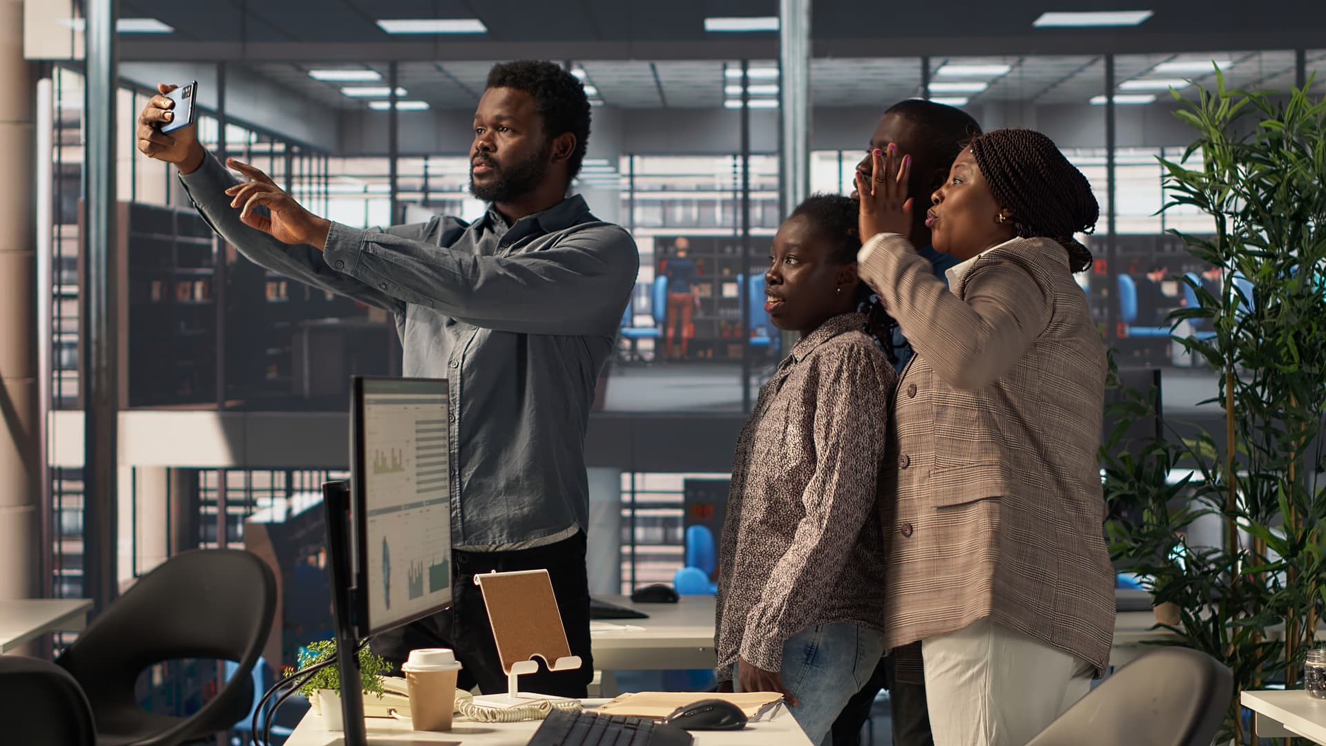 Team creating content together